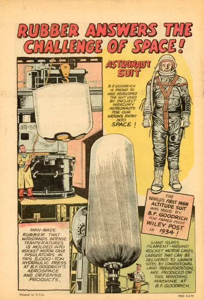 Wonder Book Of Rubber #1 (PRD5-170 cover with Dr. B.F. Goodrich & rocket)
