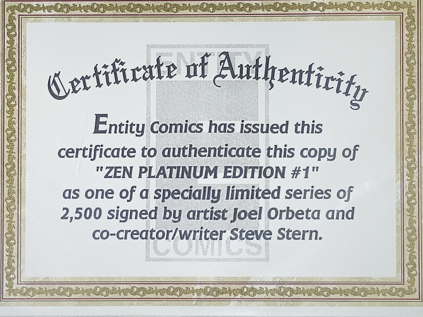 Zen Intergalactic Ninja Color, Vol. 2 #1 (Joel Orbeta Platinum Edition (Ltd. 2500))