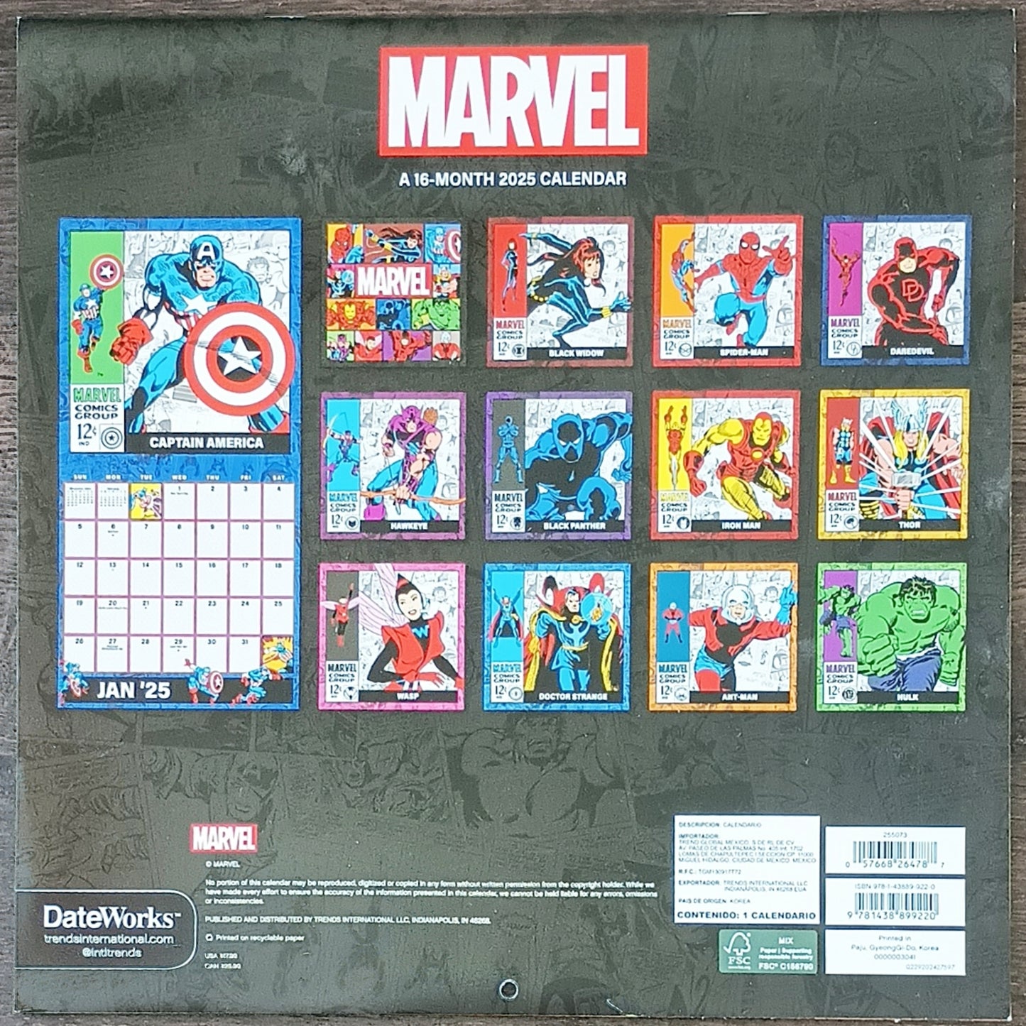 2025 Marvel calendar