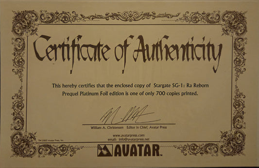 Stargate SG-1: Ra Reborn Prequel #1 (Platinum Foil Edition)