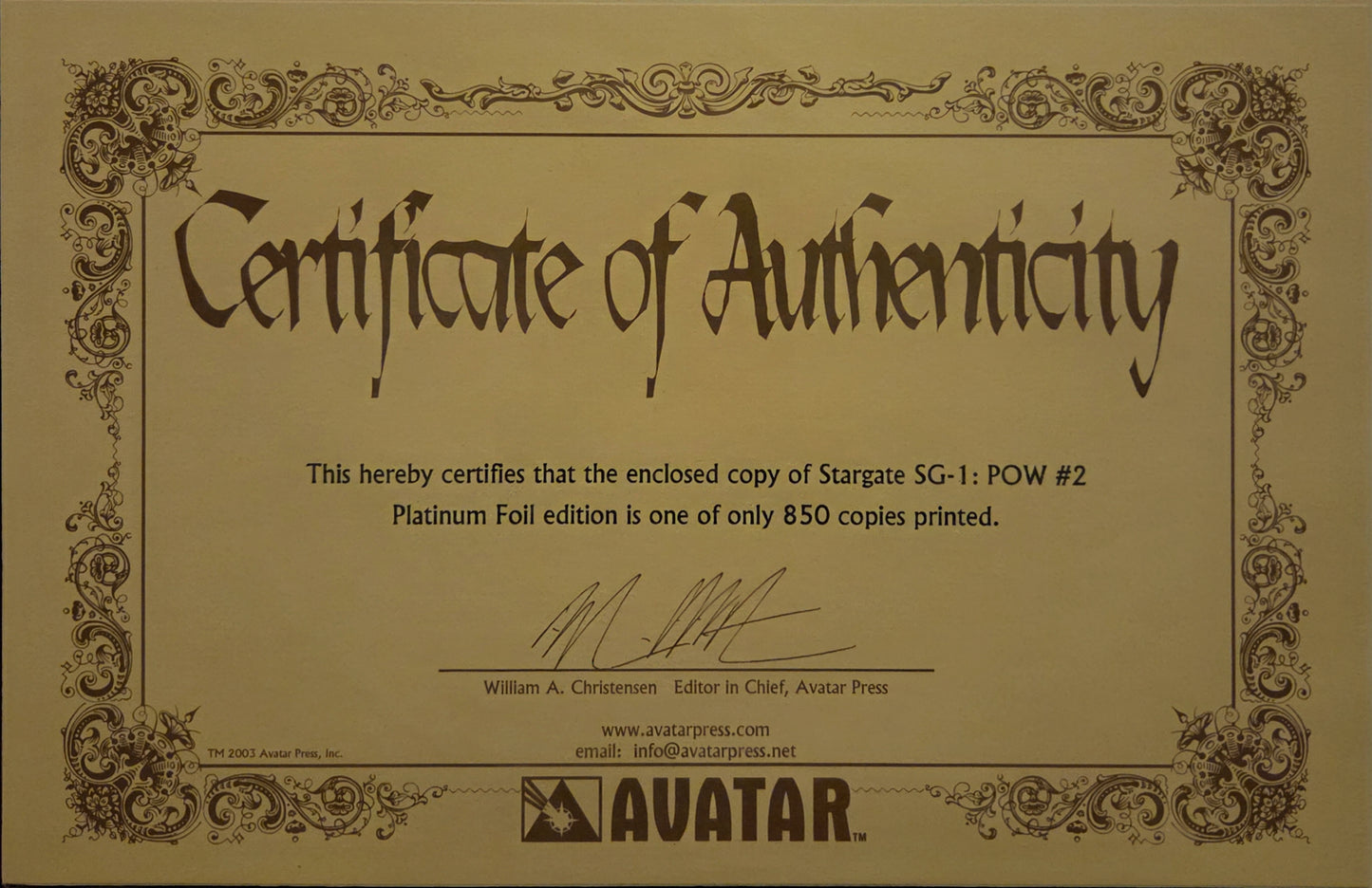 Stargate SG-1: POW #2 (Platinum Foil Cover)